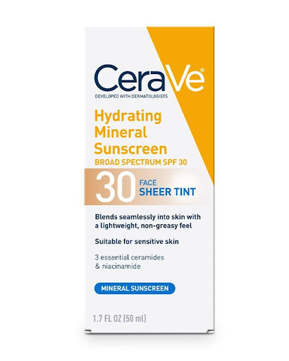CeraVe  Cerave Hydrating Mineral Sunscreen SPF 30 Face Sheer Tint  50 ML